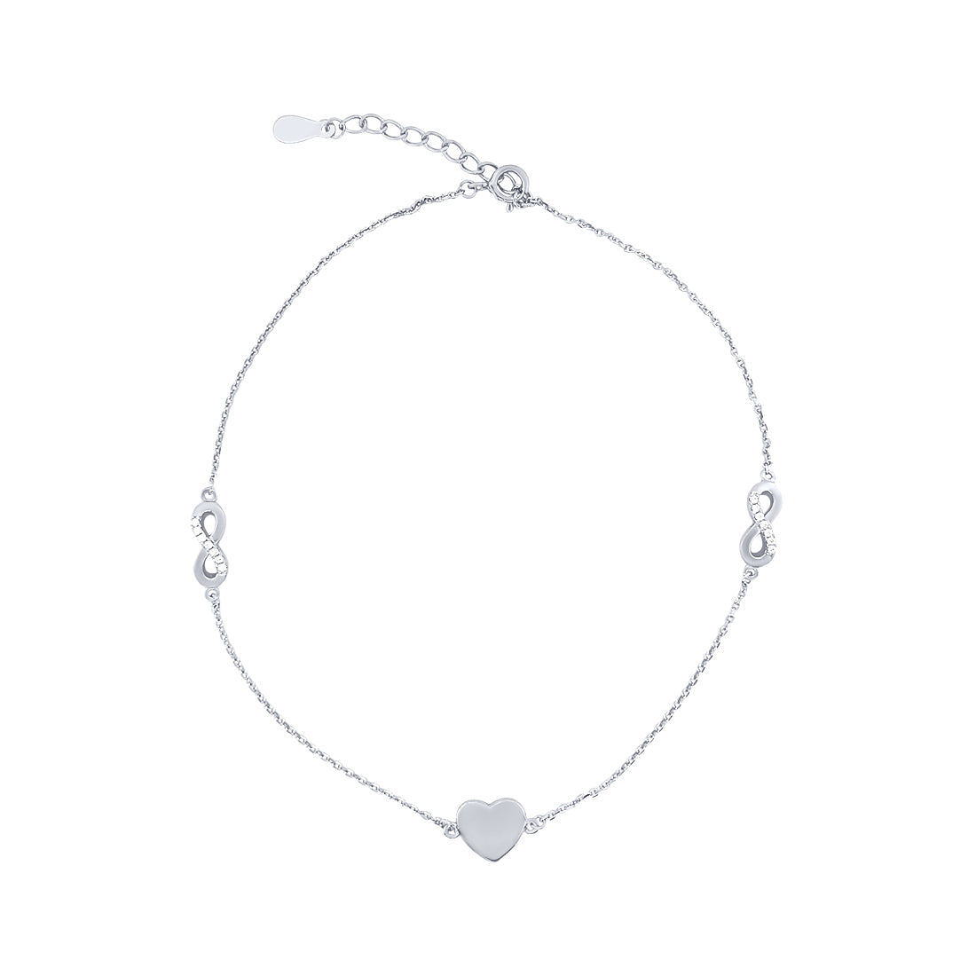 Heart & Infinity Anklet in Sterling Silver Anklet Bevilles 
