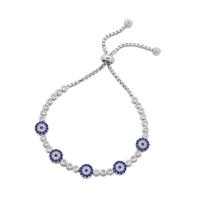 Sterling Silver Evil Eye Charm Bracelet Bracelets Bevilles 