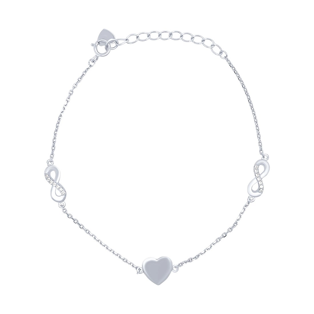 Infinity and Heart Bracelet in Sterling Silver Bracelets Bevilles 