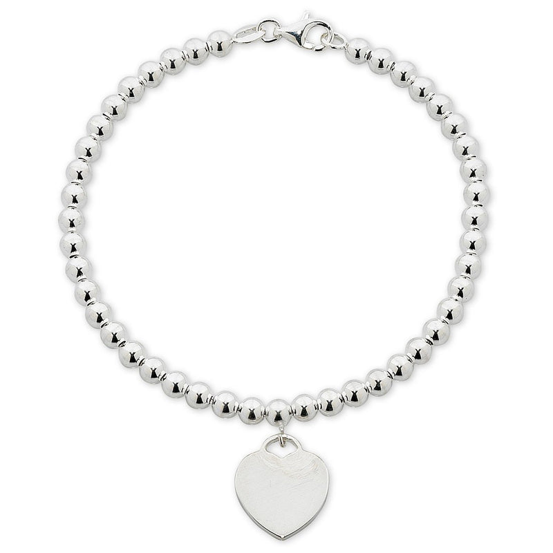 Sterling Silver Flat Heart Bracelet Bracelets Bevilles 
