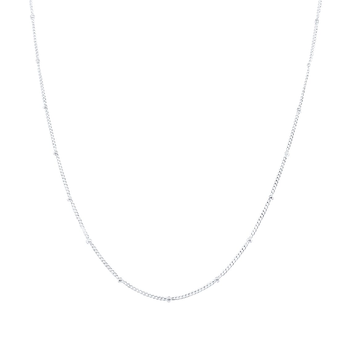 Sterling Silver Mini Ball Curb Chain Necklace Necklaces Bevilles 