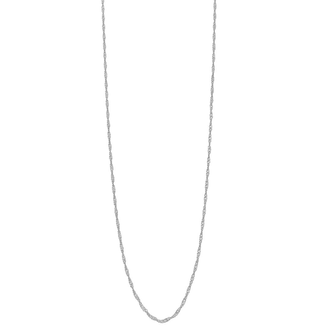 Sterling Silver Singapore Twist Chain Necklace 55cm Necklaces Bevilles 
