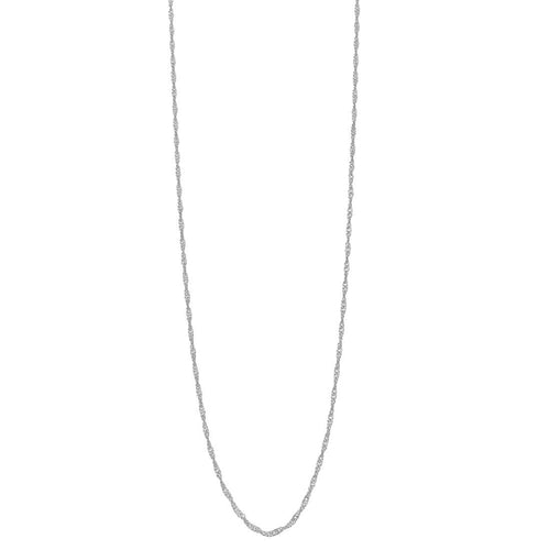 Sterling Silver Singapore Twist Chain Necklace 55cm Necklaces Bevilles 