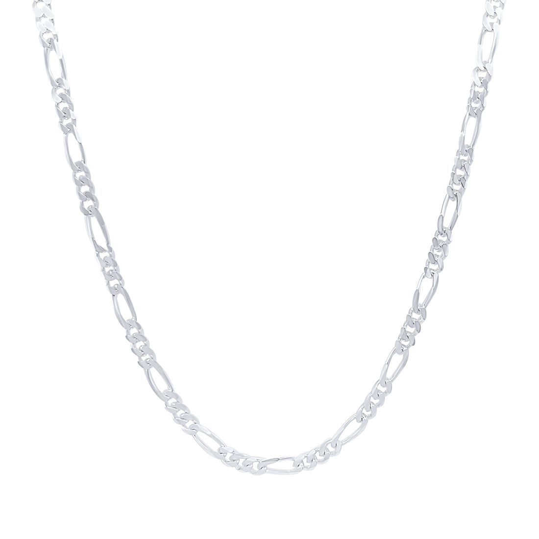 Sterling Silver Figaro Chain Necklace 55cm