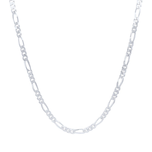 Sterling Silver Figaro Chain Necklace 55cm Necklaces Bevilles 
