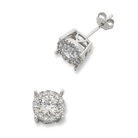 Sterling Silver Cubic Zirconia Necklace &amp; Earring Set Earrings Bevilles 