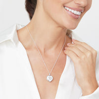 Sterling Silver Crystal Heart Locket Necklace Necklaces Bevilles 