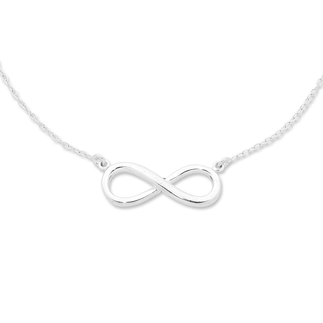 Sterling Silver Plain Infinity Necklace Necklaces Bevilles 