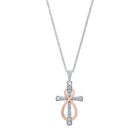 Cross & Infinity Necklace in Sterling Silver Necklaces Bevilles 