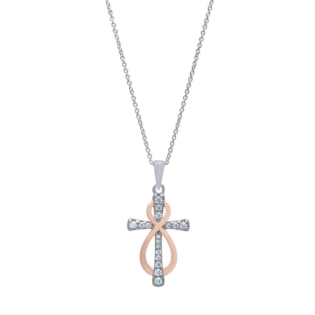 Cross & Infinity Necklace in Sterling Silver Necklaces Bevilles 