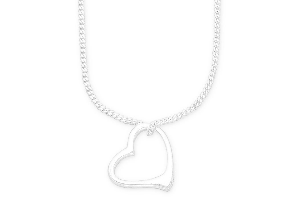 Sterling Silver Open Heart Necklace Necklaces Bevilles 