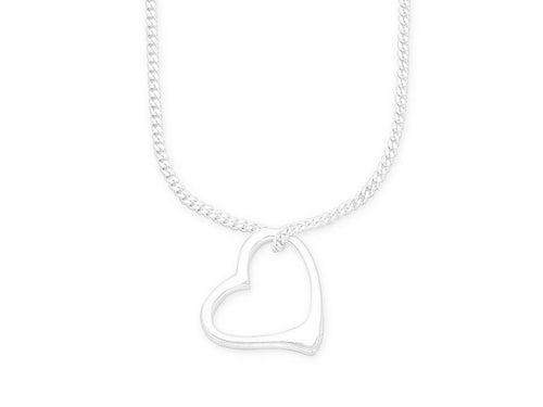 Sterling Silver Open Heart Necklace Necklaces Bevilles 