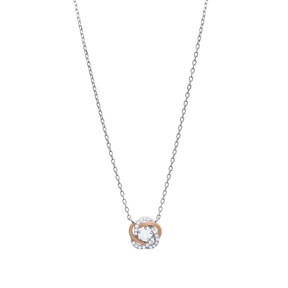 Sterling Silver Cubic Zirconia Twist Necklace Necklaces Bevilles 