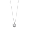 Cubic Zirconia Halo Necklace in Sterling Silver Necklaces Bevilles 