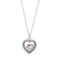 Rose 'Mum' Glass Locket Sterling Silver Necklace Necklaces Bevilles 