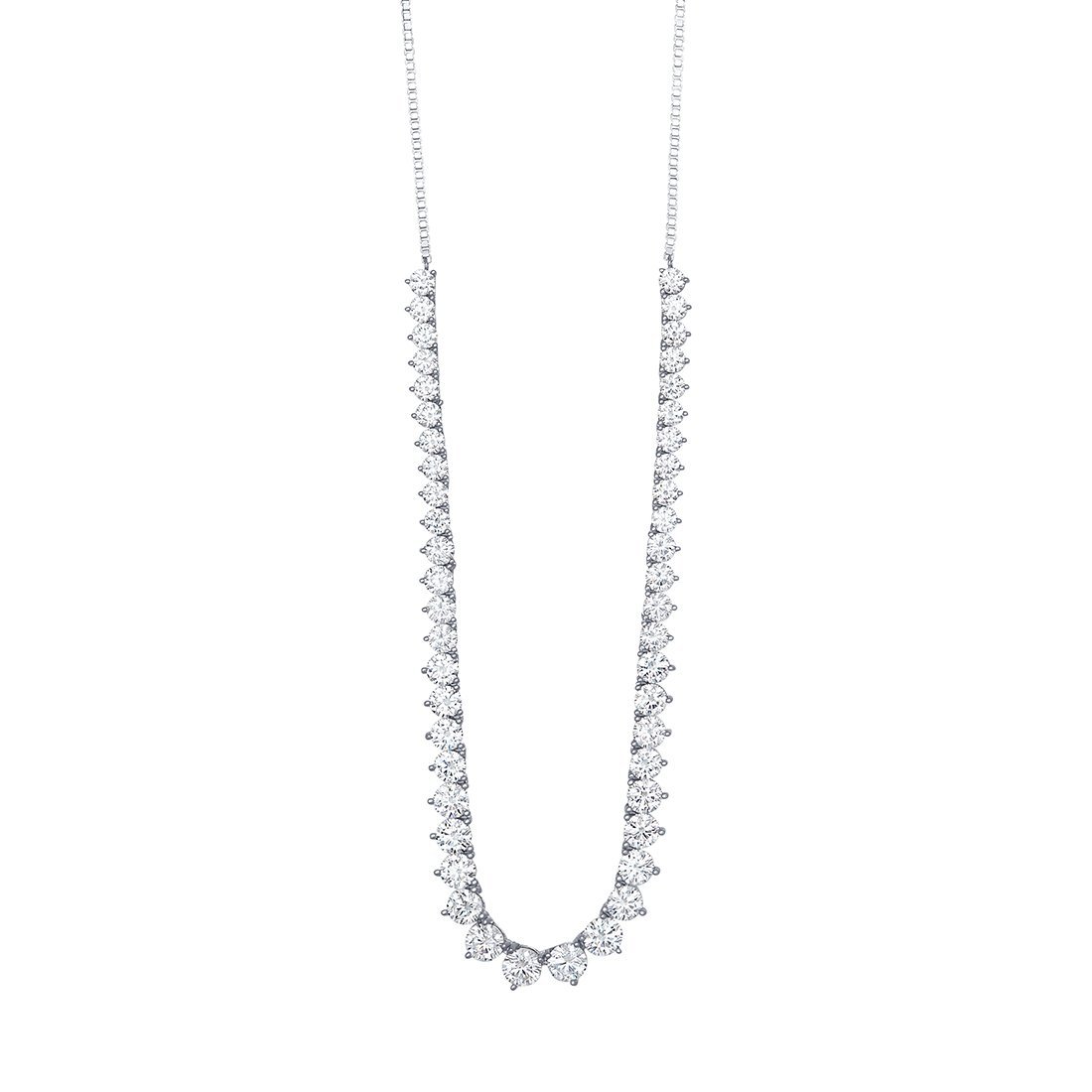Tennis Bolo Necklace with Cubic Zirconia in Sterling Silver Necklaces Bevilles 