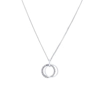 Open Circle Necklace with Cubic Zirconia in Sterling Silver Necklaces Bevilles 