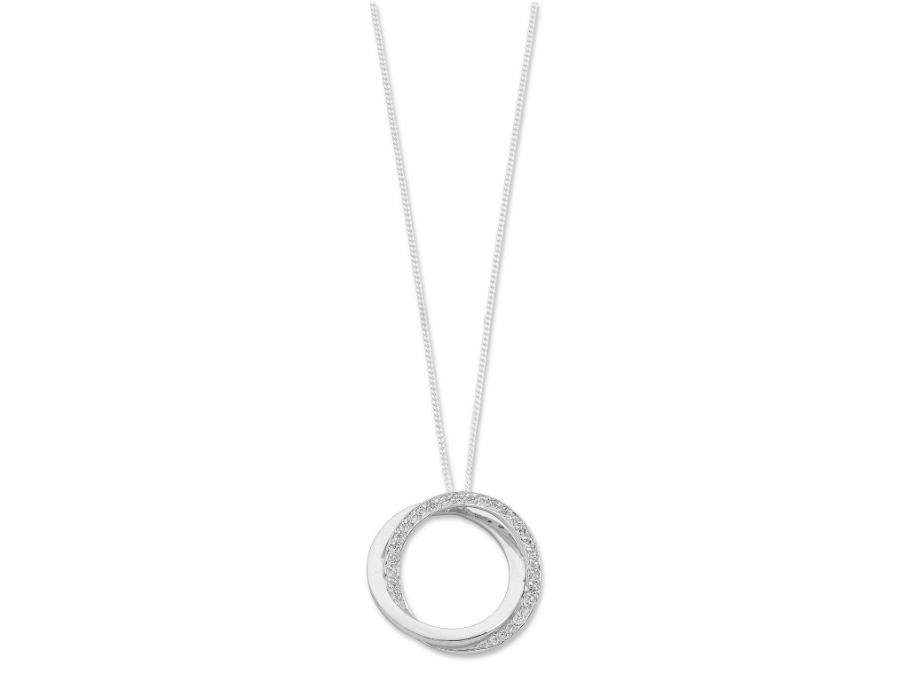 Sterling Silver Double Circle Necklace Necklaces Bevilles 