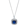 Blue Sapphire Cubic Zirconia Necklace in Sterling Silver Necklaces Bevilles 