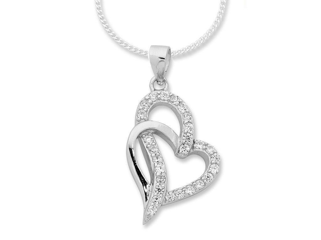 Sterling Silver Interlocking Heart Necklace Necklaces Bevilles 