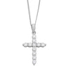 Sterling Silver Cubic Zirconia Cross Necklace Necklaces Bevilles 