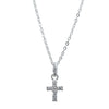 Cubic Zirconia Mini Cross Necklace in Sterling Silver Necklaces Bevilles 