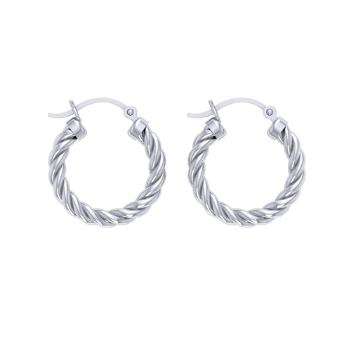 Twist Hoop Earrings in Sterling Silver Earrings Bevilles 