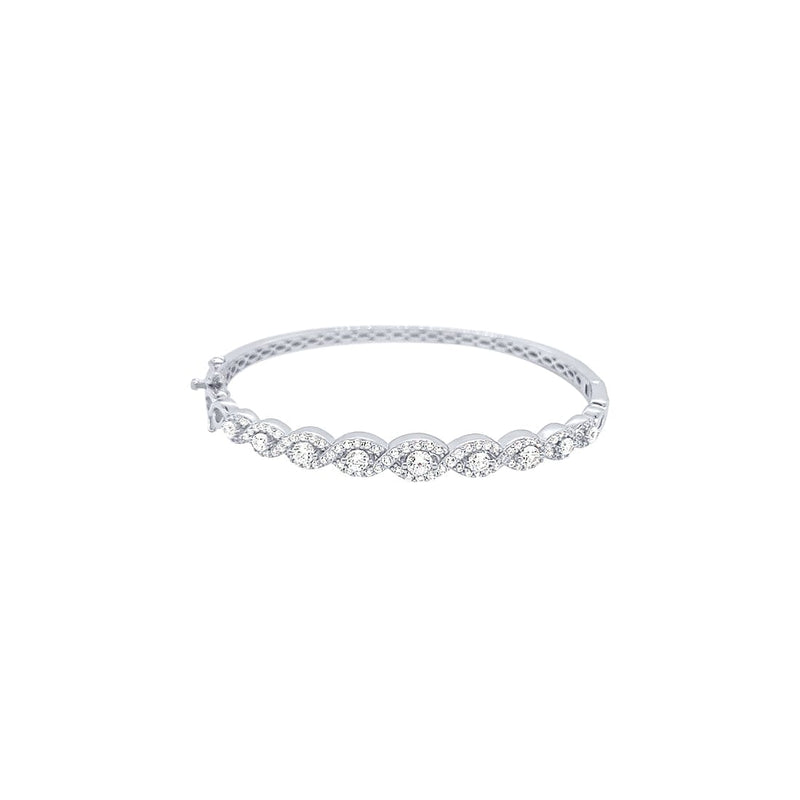 Sterling Silver Bangle with Cubic Zirconia Bangles Bevilles 