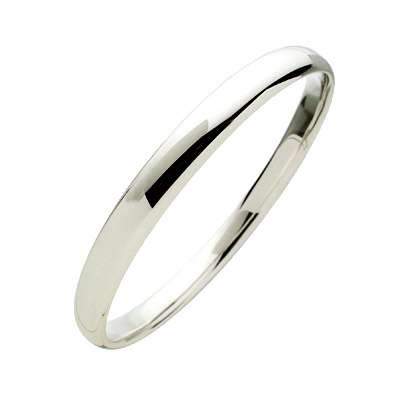 Sterling Silver 7mm x 69mm Half Round Bangle Bracelets Bevilles 