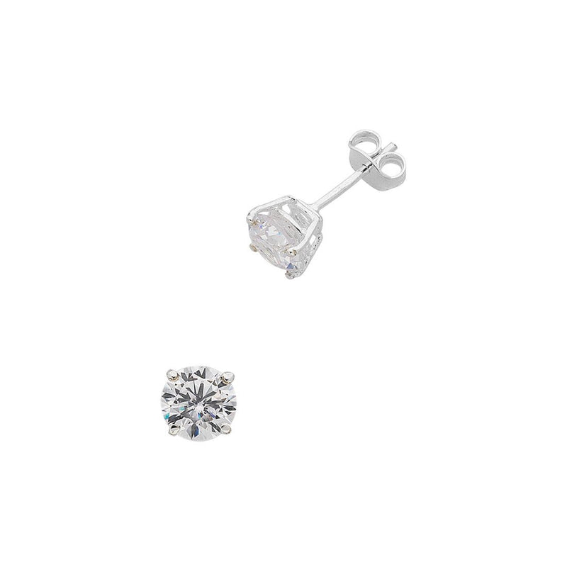 Cubic Zirconia Stud Earrings in Sterling Silver Earrings Bevilles 