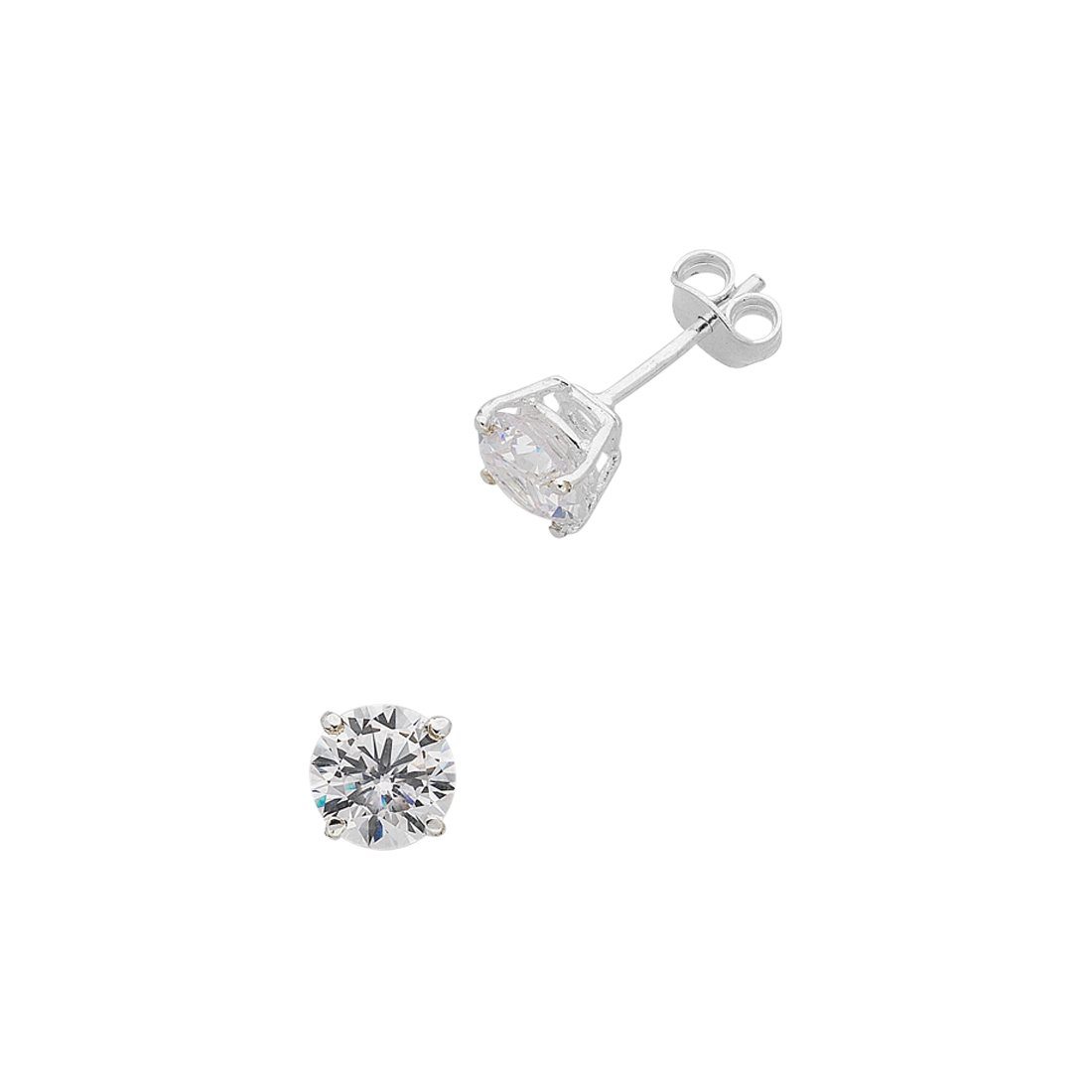 Sterling Silver 3mm Claw Set Cubic Zirconia Stud Earrings Earrings Bevilles 