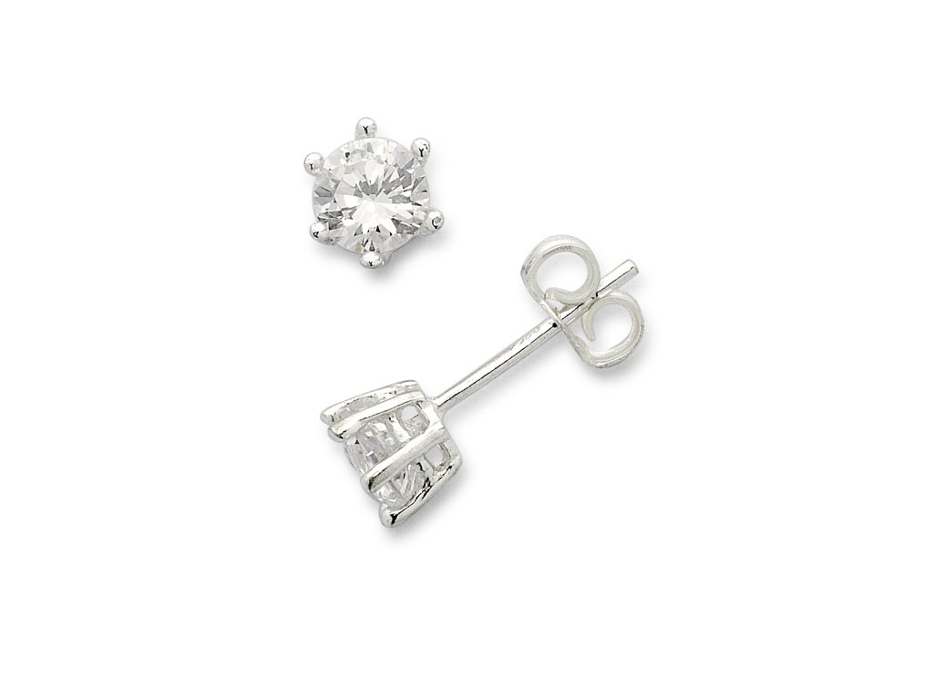 Sterling Silver Cubic Zirconia 5mm Stud Earrings Earrings Bevilles 