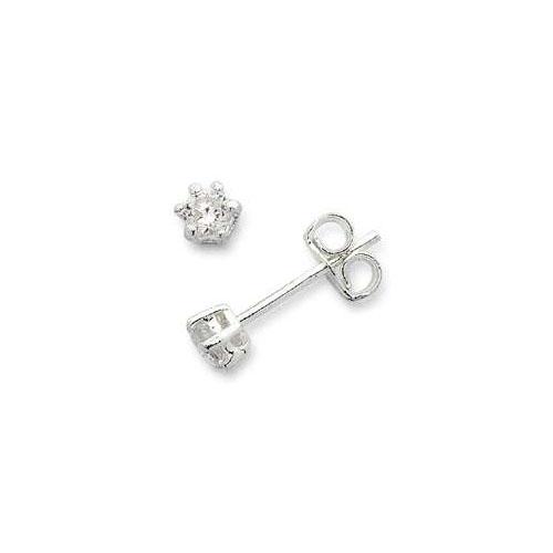 3mm Cubic Zirconia Stud Earrings in Sterling Silver Earrings Bevilles 