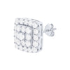 Sterling Silver Cluster Stud Earrings with Cubic Zirconia Earrings Bevilles 