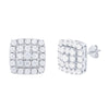 Sterling Silver Cluster Stud Earrings with Cubic Zirconia Earrings Bevilles 