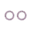 Open Circle Stud Earrings with Pink Cubic Zirconia in Sterling Silver Earrings Bevilles 
