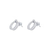 Double Open Circle Stud Earrings with Cubic Zirconia in Sterling Silver Earrings Bevilles 