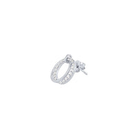 Double Open Circle Stud Earrings with Cubic Zirconia in Sterling Silver Earrings Bevilles 