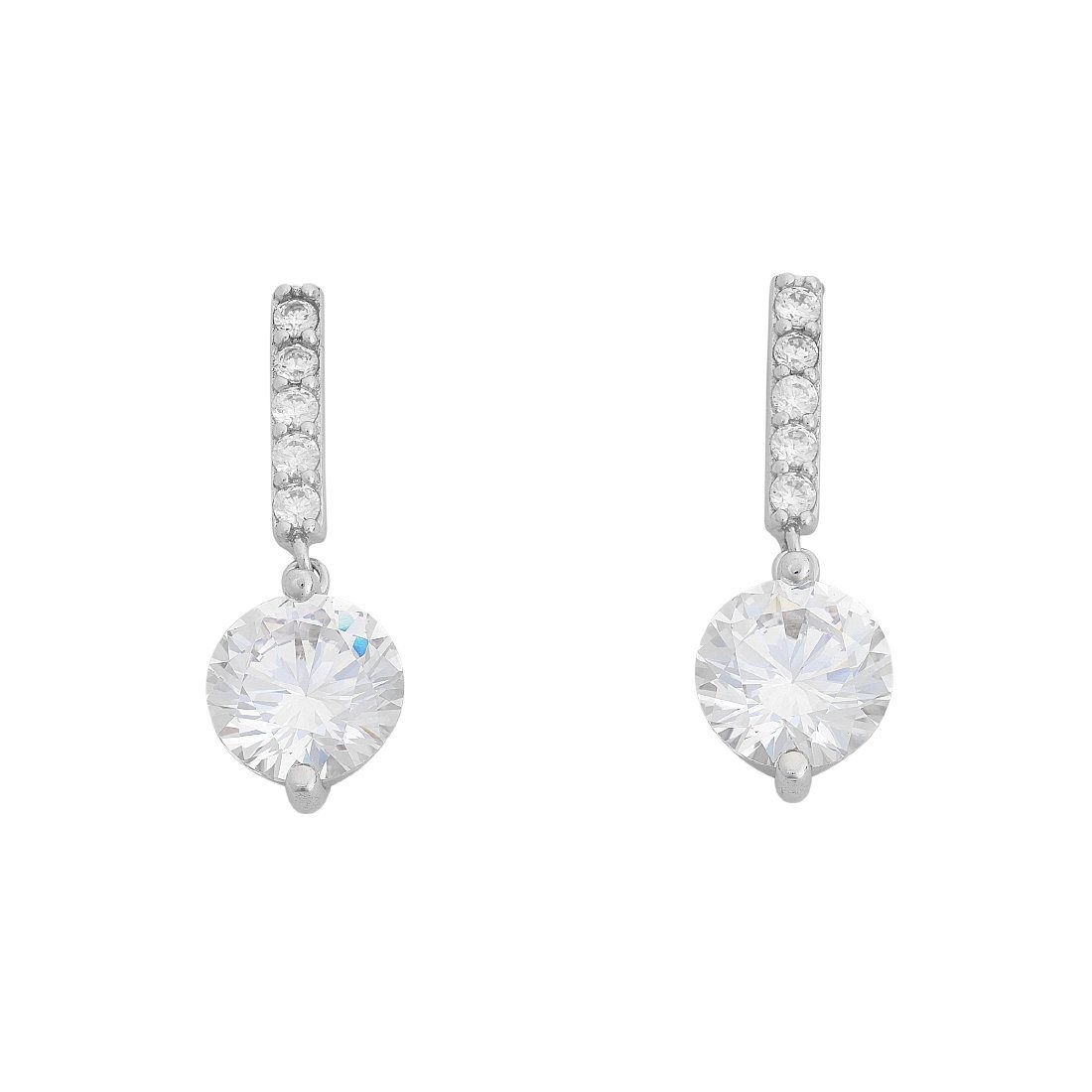 Sterling Silver Cubic Zirconia Drop Earrings Earrings Bevilles 