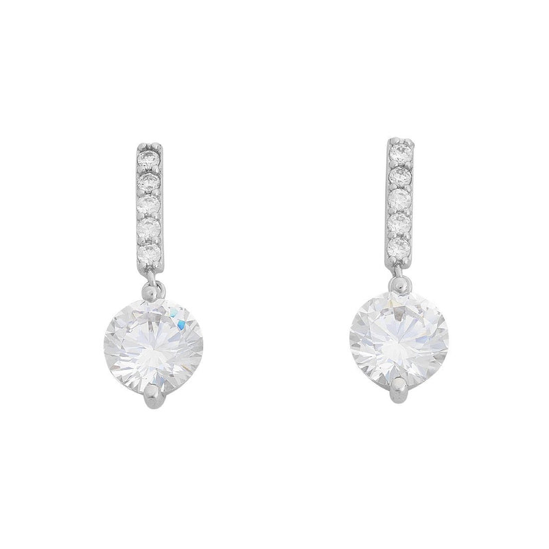Sterling Silver Cubic Zirconia Drop Earrings Earrings Bevilles 