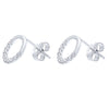 Open Circle Stud Earrings with Cubic Zirconia in Sterling Silver 9mm Earrings Bevilles 