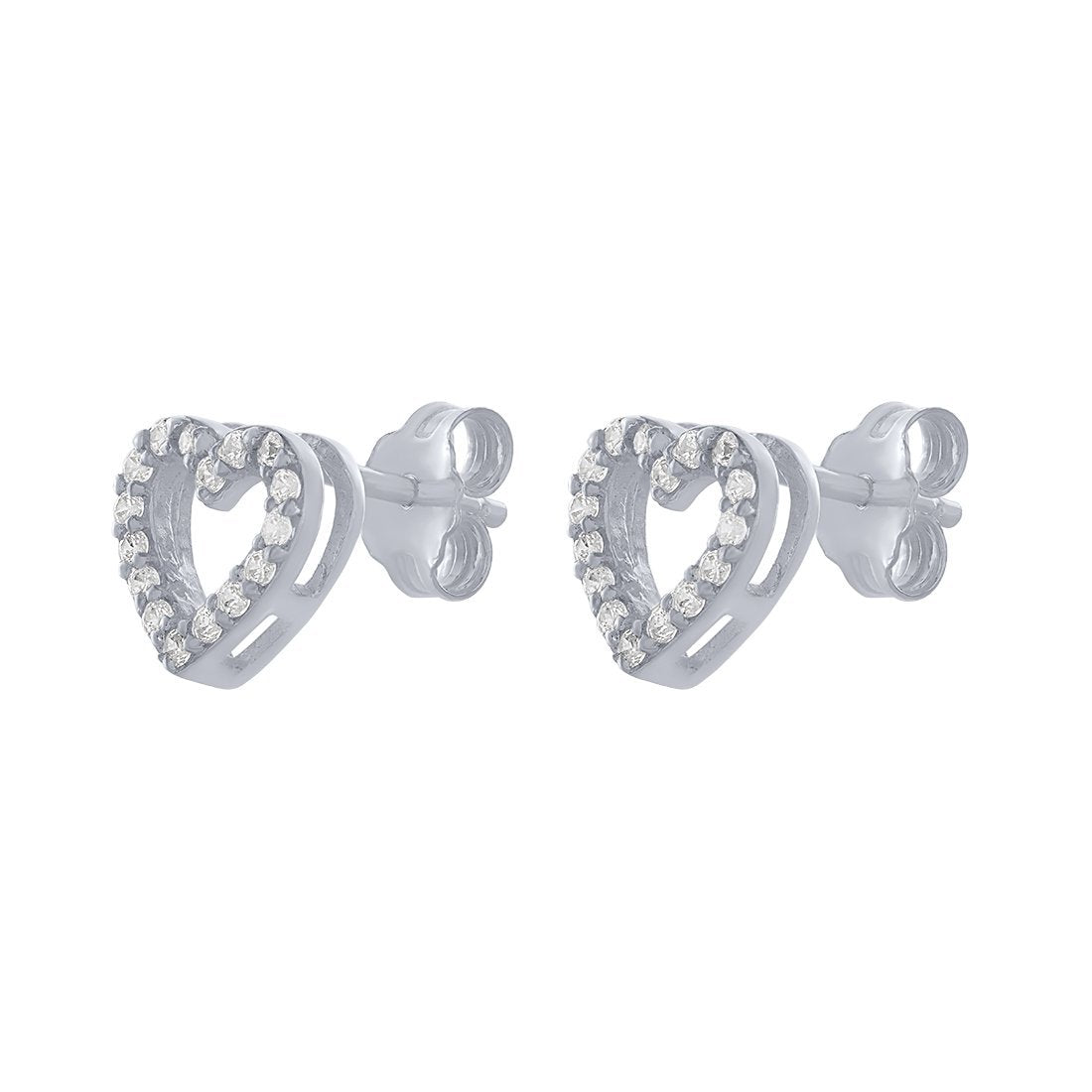 Open Heart Stud Earrings in Sterling Silver Earrings Bevilles 