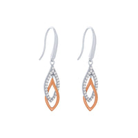 Drop Hook Earrings with Cubic Zirconia in Sterling Silver Earrings Bevilles 