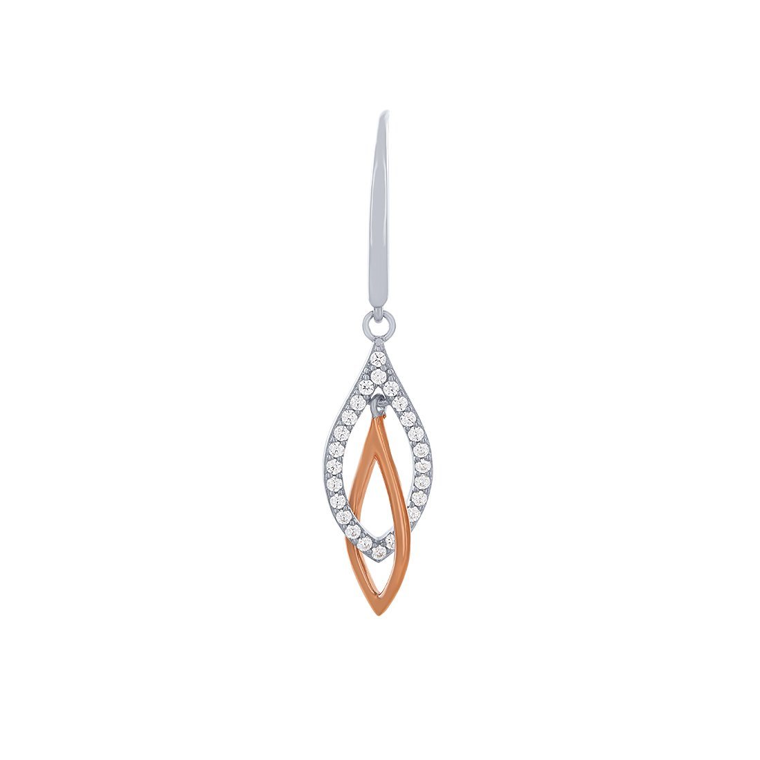 Drop Hook Earrings with Cubic Zirconia in Sterling Silver Earrings Bevilles 
