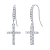 Cubic Zirconia Cross Drop Sterling Silver Earrings Earrings Bevilles 
