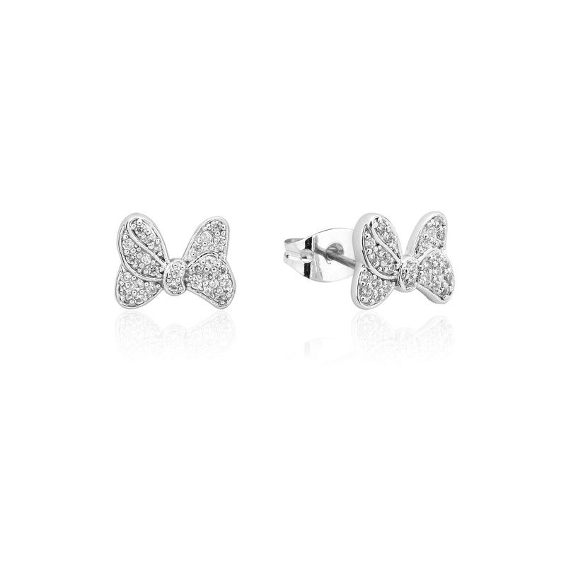 Disney Precious Metal Minnie Mouse Bow CZ Stud Earrings Earrings Disney by Couture Kingdom 