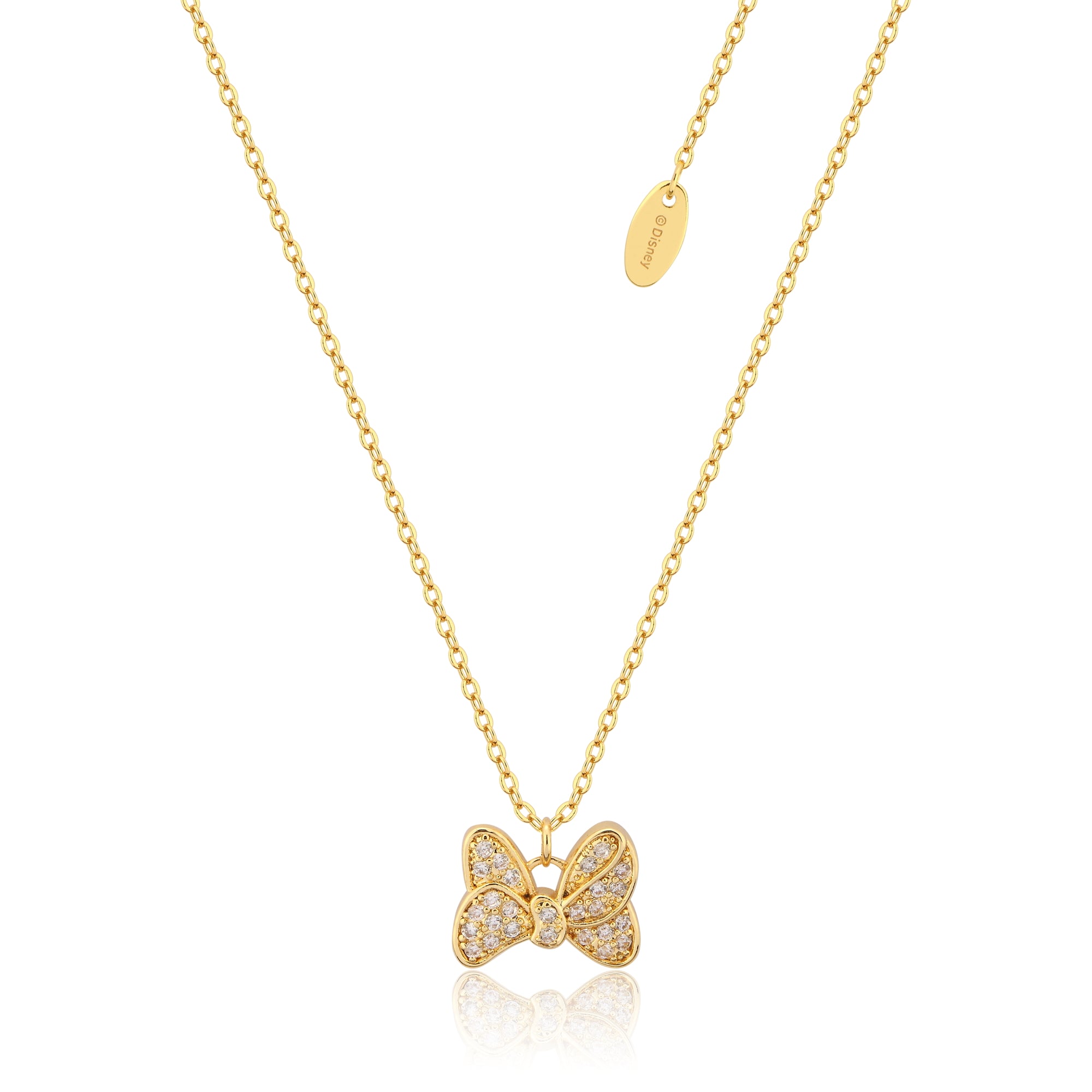 Disney Precious Metal Minnie Mouse Bow CZ Necklace Necklaces Disney by Couture Kingdom 