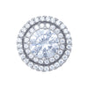 Sterling Silver Cubic Zirconia Double Halo Stud Earring and Necklace Set Jewellery Sets Bevilles 