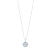 Sterling Silver Cubic Zirconia Double Halo Stud Earring and Necklace Set Jewellery Sets Bevilles 