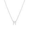 Sterling Silver Cubic Zirconia Initial Necklace - Most Initials Available Necklaces Bevilles H 